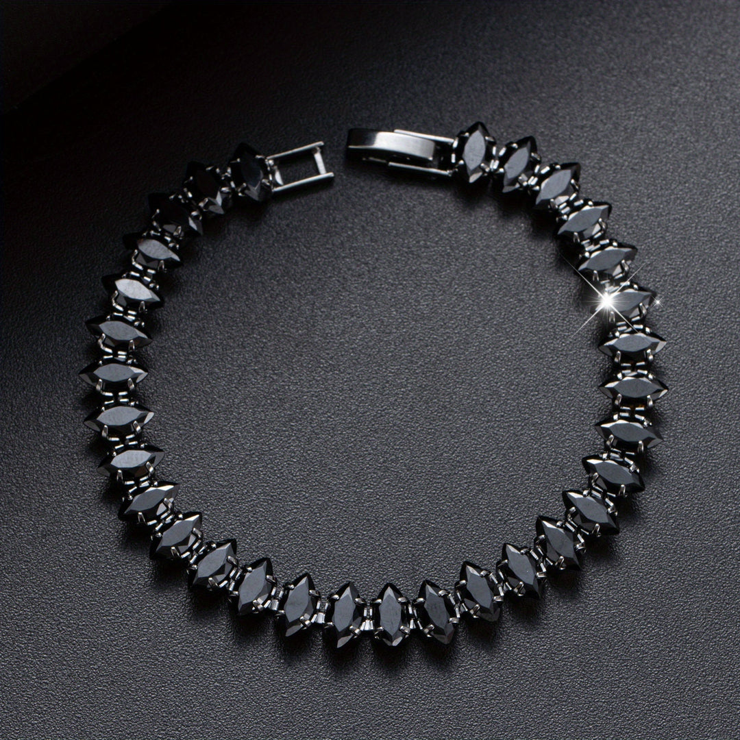 Elegáns onyx és réz karkötő