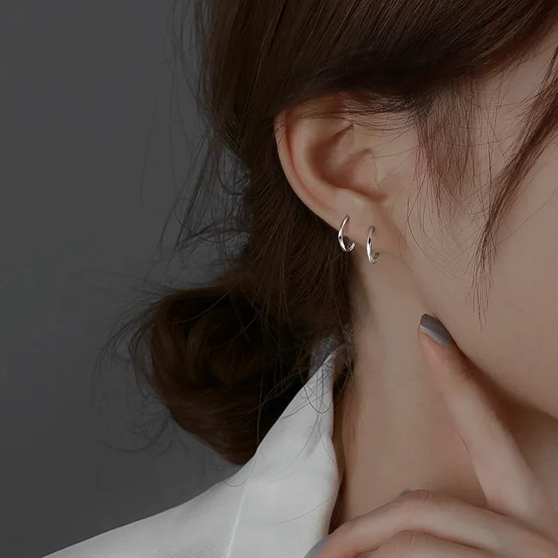 Sterling Ezüst Kerek Fülbevalók Kiegészítő Betéttel