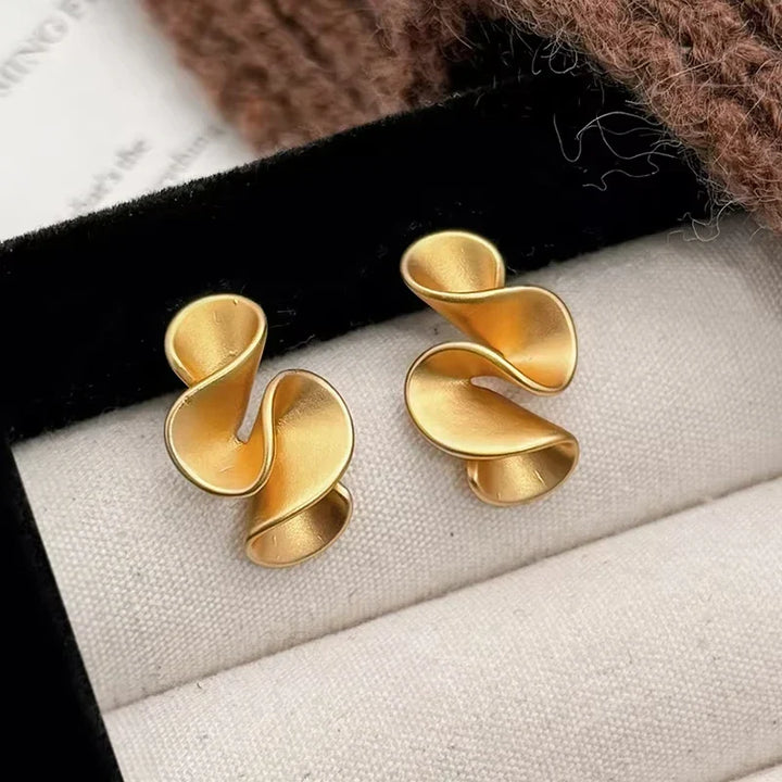 18K Arannyal Díszített Sterling Ezüst Virág Fülbevalók